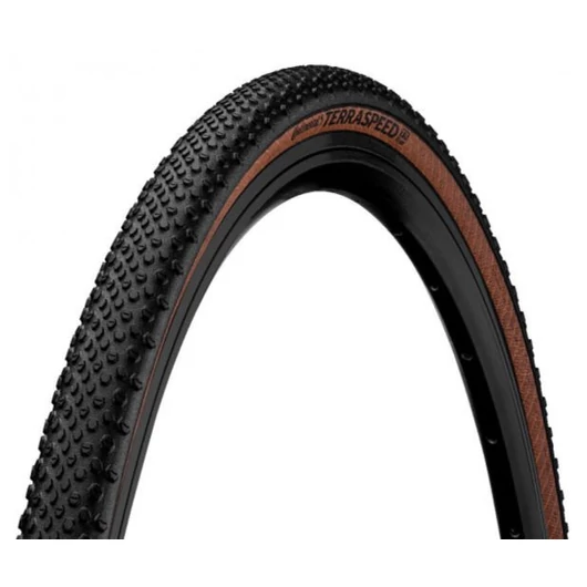Continental gravel-cyclocross kerékpáros külső gumi 45-622 Terra Speed ProTection 28x1,7, hookless felni kompatibilis, tubeless ready, fekete/transparent hajtogathatós Skin KÜLSŐ GUMI