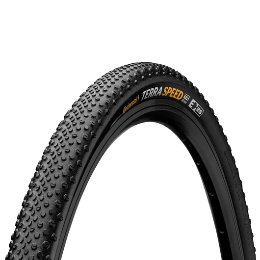 Continental gravel-cyclocross kerékpáros külső gumi 45-622 Terra Speed ProTection 28x1,7, hookless felni kompatibilis, tubeless ready, fekete/fekete hajtogathatós SL KÜLSŐ GUMI
