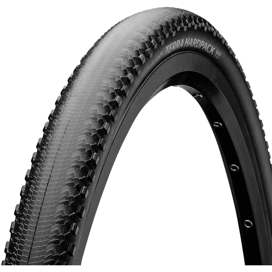 Continental gravel-cyclocross kerékpáros külső gumi 50-622 Terra Hardpack ShieldWall 28x2,0, hookless felni kompatibilis, tubeless ready, fekete/fekete hajtogathatós KÜLSŐ GUMI