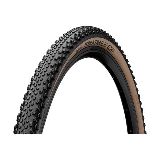 Continental gravel-cyclocross kerékpáros külső gumi 45-622 Terra Trail ShieldWall 28x1,7, hookless felni kompatibilis, tubeless ready, fekete/barna hajtogathatós Skin KÜLSŐ GUMI
