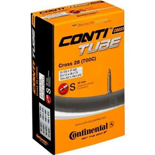 Continental kerékpáros belső gumi 32/47-622 Cross 28 S42 dobozos (Egységkarton: 25 db) BELSŐ GUMI