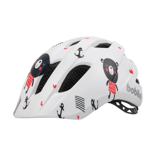 Bobike kerékpáros gyerek sisak PLUS, In-Mold, macis fehér/mintás, XS (48-53 cm) SISAK