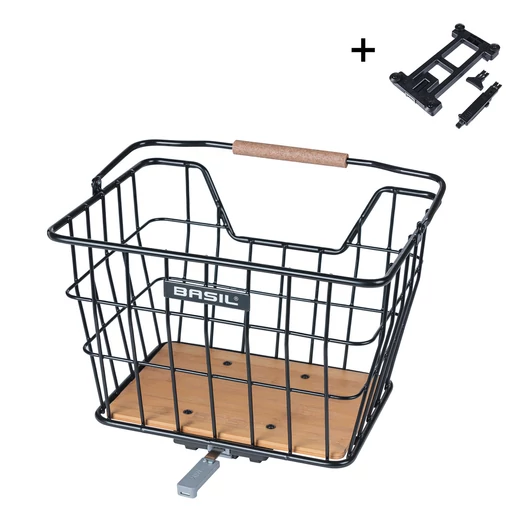 Basil első vagy hátsó kosár Nordland MIK 2.0 adapterrel (TBA 70173) (TBA 70170 csomagtartó adapter nem tartozék), fekete KOSÁR