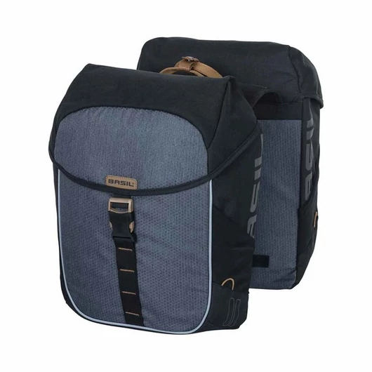 Basil dupla táska Miles Double Bag, Universal Bridge System, fekete szürke TÁSKA