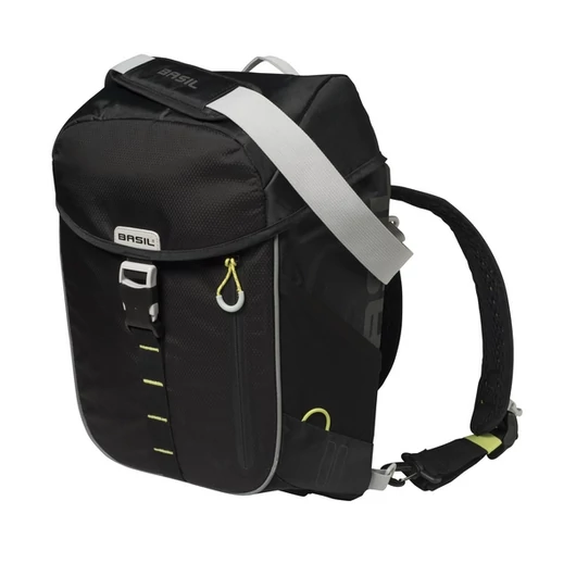 Basil egyoldalas táska és hátizsák Miles Daypack, Hook ON, fekete lime TÁSKA