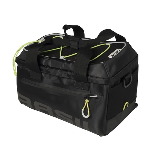 Basil csomagtartó táska Miles Trunkbag, Universal Bridge System, fekete lime TÁSKA