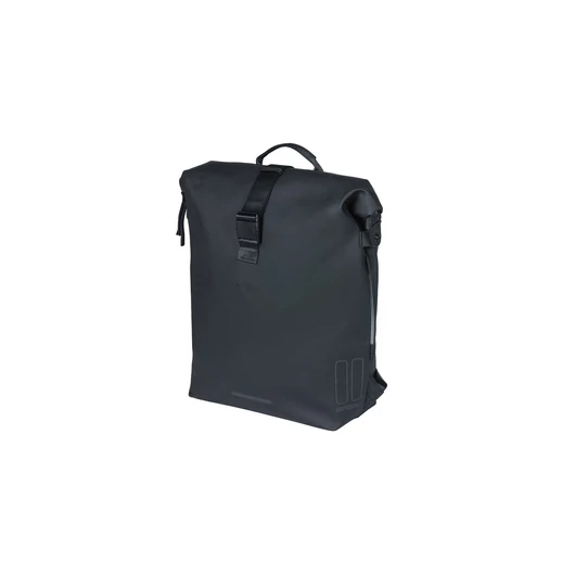 Basil egyoldalas táska és hátizsák SoHo Backpack Nordlicht, világítással, Hook ON, fekete TÁSKA
