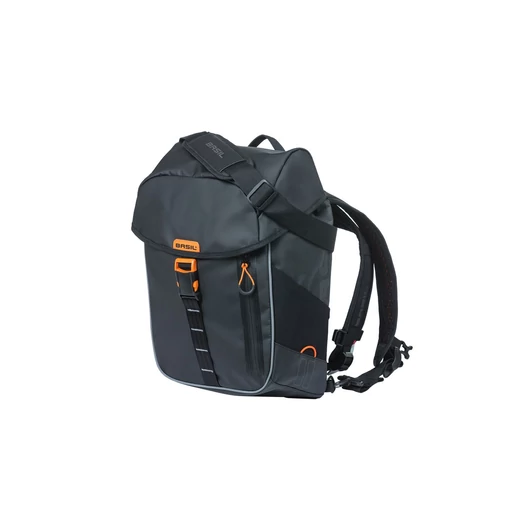 Basil egyoldalas táska és hátizsák Miles Tarpaulin Daypack, Hook ON, fekete narancs TÁSKA
