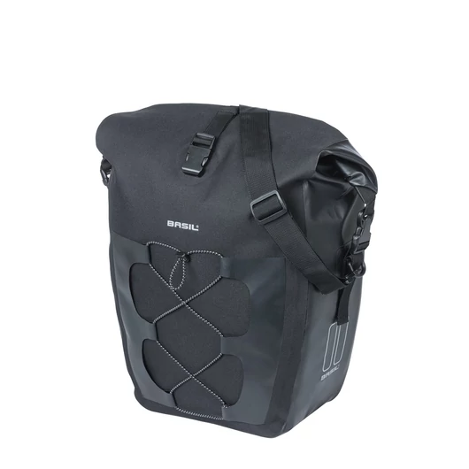 Basil egyoldalas táska Navigator Waterproof L, Hook ON, 25-31 l, fekete TÁSKA