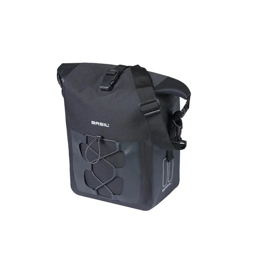 Basil egyoldalas táska Navigator Waterproof L, MIK Hooks, 25-31 l, fekete TÁSKA