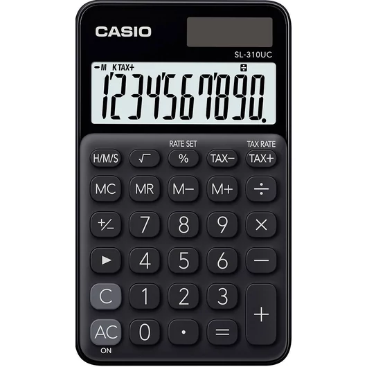 Casio SL-310UC-BK Zsebszámológép Napenergiával üzemeltetett