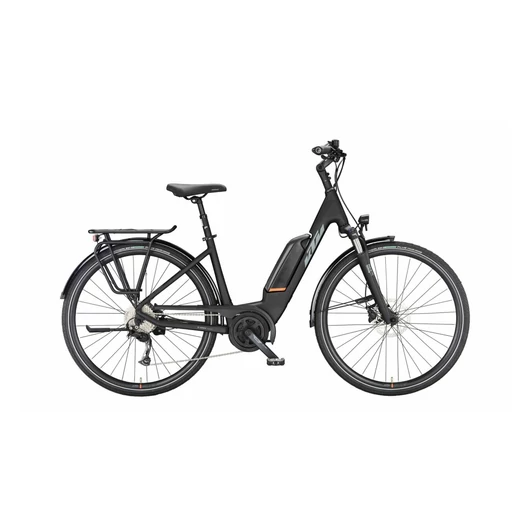 Kerékpár KTM Macina Fun Pedelec A510 E-bike black matt (grey+orange) 