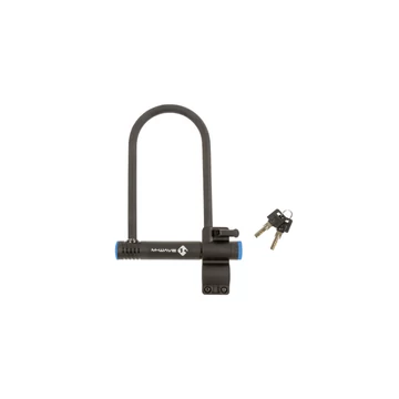 ZÁR U-LAKAT KULCSOS TARTÓVAL 14 X 197 X 245 MM - M-WAVE B245 MATT FEKETE LAKAT