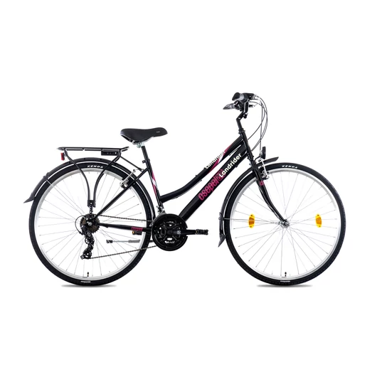 LANDRIDER 28/17 NŐI 21SP 21 FEKETE YS728 TREKKING KERÉKPÁR