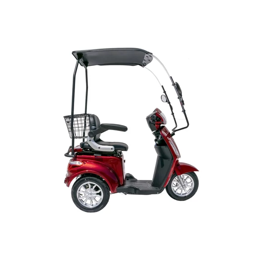 E-MOB32 ELEKTROMOS TRICIKLI TETŐVEL BORDÓ