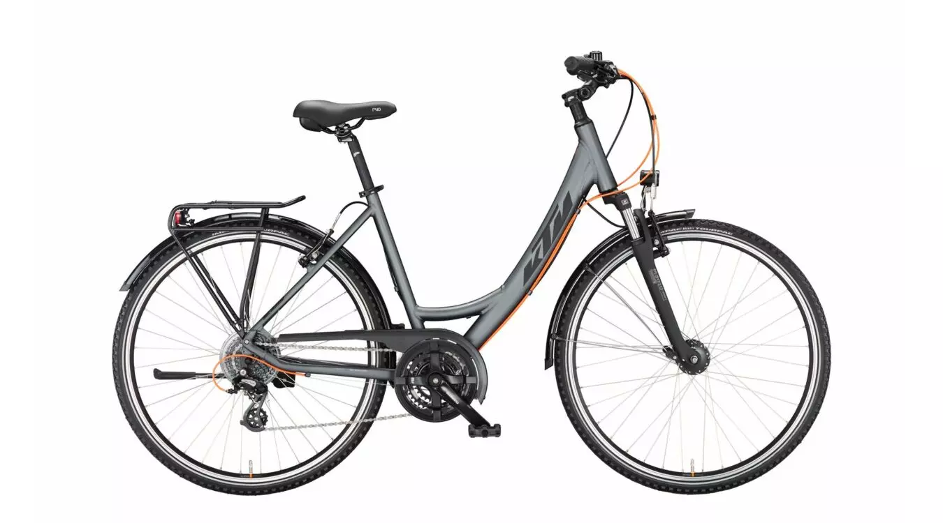 Kerékpár KTM LIFE JOY 24 DA-E 43 Steelgrey Matt Black Orange